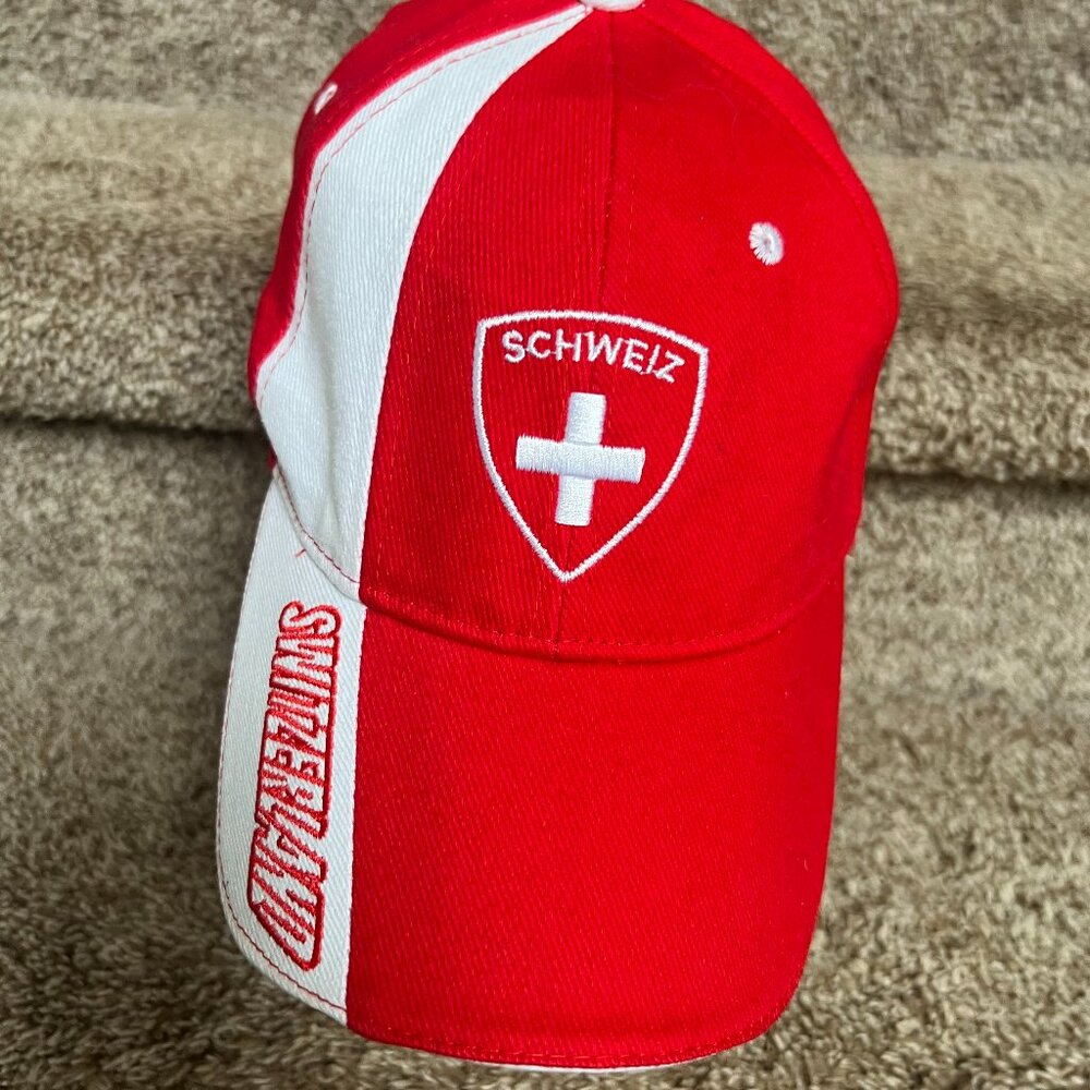 Swiss Switzerland Schweiz Country Red White Baseball  Cotton Trucker Hat.